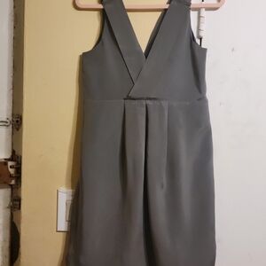 J. Crew Silk Women's Empire Waist Sleeveless Charcoal Mini Dress Size 12
